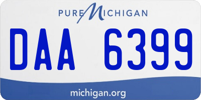 MI license plate DAA6399