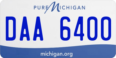 MI license plate DAA6400