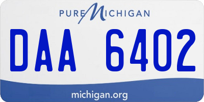 MI license plate DAA6402