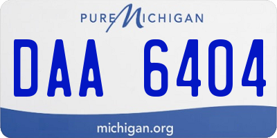 MI license plate DAA6404