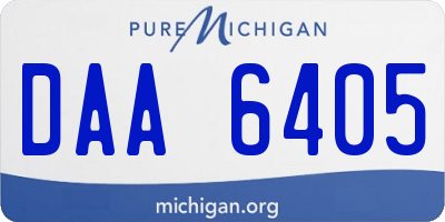 MI license plate DAA6405