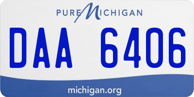 MI license plate DAA6406