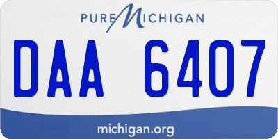 MI license plate DAA6407