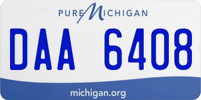 MI license plate DAA6408