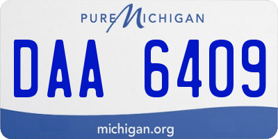 MI license plate DAA6409