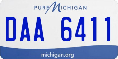 MI license plate DAA6411