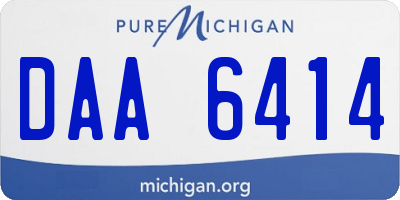 MI license plate DAA6414