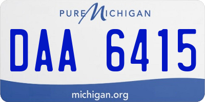 MI license plate DAA6415