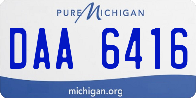 MI license plate DAA6416