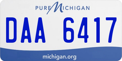 MI license plate DAA6417