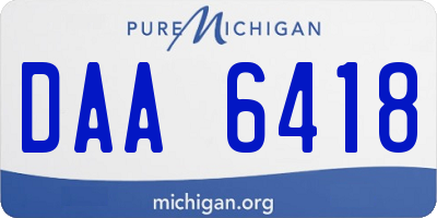 MI license plate DAA6418