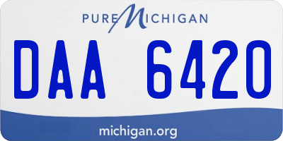 MI license plate DAA6420