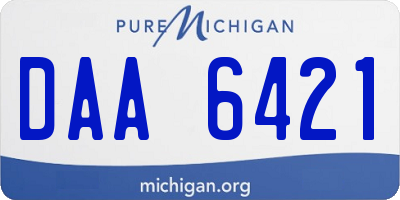 MI license plate DAA6421