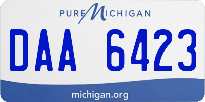 MI license plate DAA6423