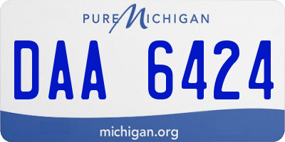 MI license plate DAA6424