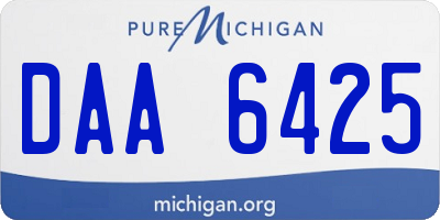 MI license plate DAA6425