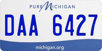 MI license plate DAA6427