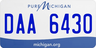 MI license plate DAA6430