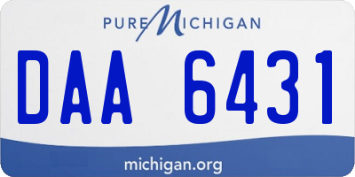 MI license plate DAA6431