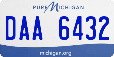 MI license plate DAA6432