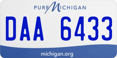 MI license plate DAA6433