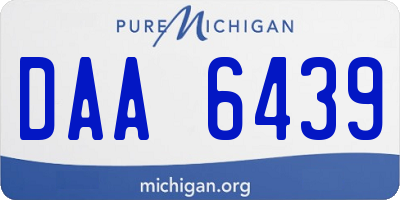 MI license plate DAA6439