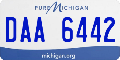 MI license plate DAA6442