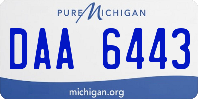 MI license plate DAA6443