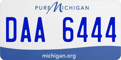 MI license plate DAA6444