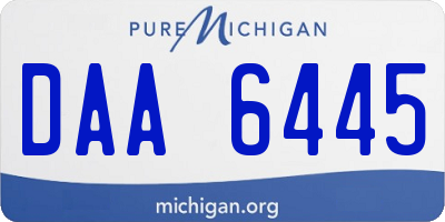 MI license plate DAA6445