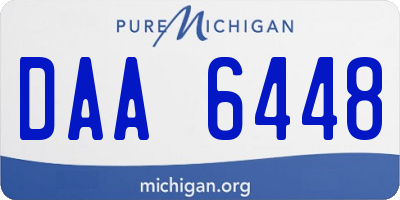 MI license plate DAA6448