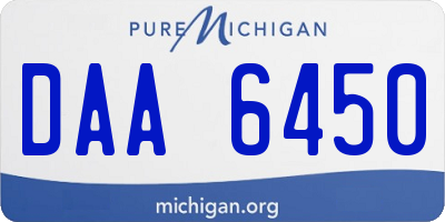 MI license plate DAA6450