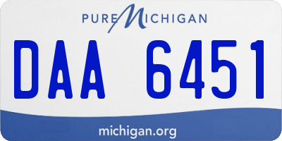 MI license plate DAA6451