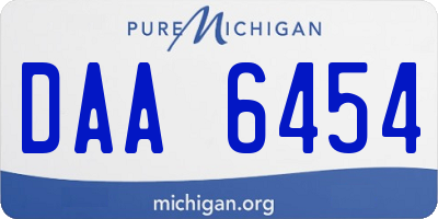 MI license plate DAA6454