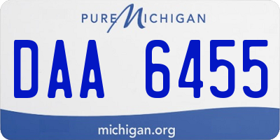 MI license plate DAA6455