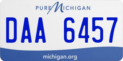 MI license plate DAA6457