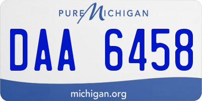 MI license plate DAA6458
