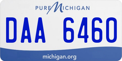 MI license plate DAA6460