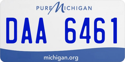 MI license plate DAA6461