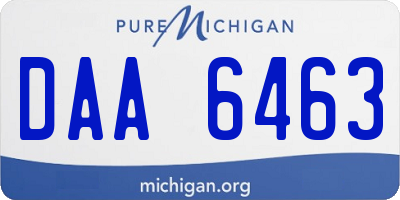 MI license plate DAA6463