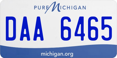 MI license plate DAA6465