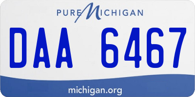 MI license plate DAA6467