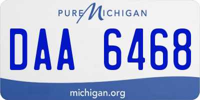 MI license plate DAA6468