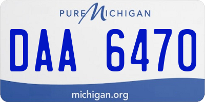 MI license plate DAA6470