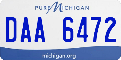 MI license plate DAA6472