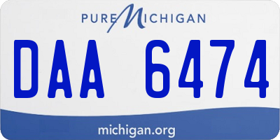 MI license plate DAA6474