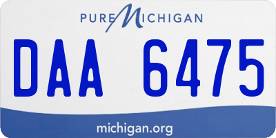 MI license plate DAA6475