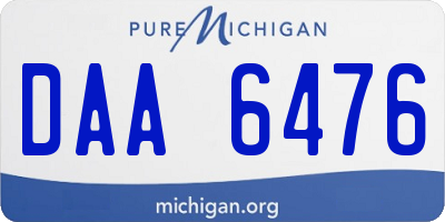 MI license plate DAA6476