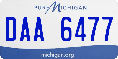 MI license plate DAA6477