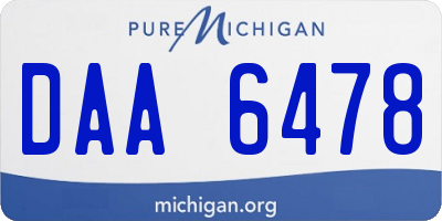 MI license plate DAA6478
